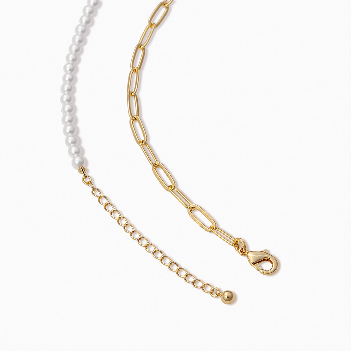 Half Pearl Half Chain Necklace – BlingRunway